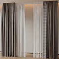 Modern Curtains Collection With Textured Gray And Light White Sheer Designs 3d model