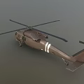 Military Helicopter With Dual Rotor Blades Dark Gray Fuselage And Side Windows