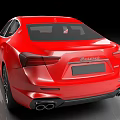 Red Maserati Sports Car Front View With Sleek Body Design
