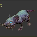 Glowing Pink Blue Rat Like Game Movie Character With Blue Eyes Purple Pink Body