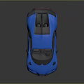 Blue Modern Sports Car With Sleek Design And Rear Spoiler