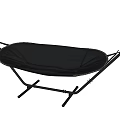 Comfortable Black Hammock with Sturdy Metal Stand for Outdoor Relaxation