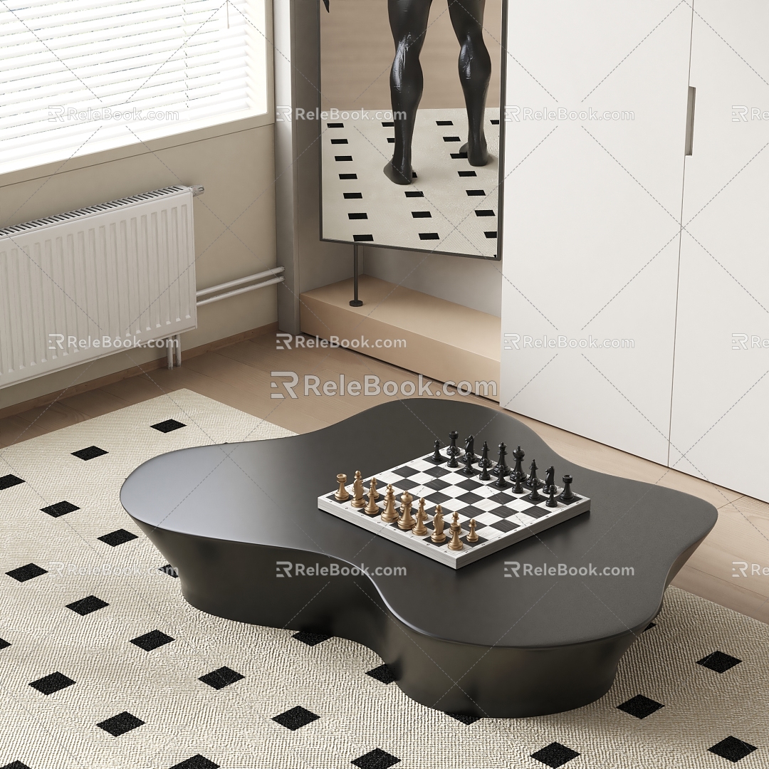 Edra Modern Coffee Table Alien Coffee Table Chess 3d model