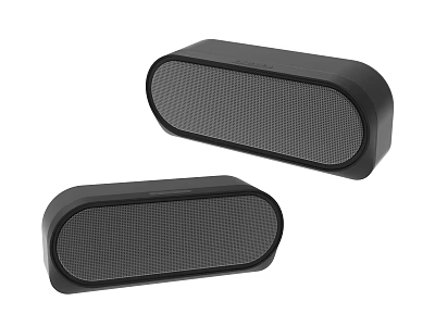 Two Black Portable Speakers With Modern Design And Mesh Front Panel For Audio Playback 3d model