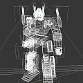 Electric Toy Robot Action Figure Standing Red Blue White Detailed Design