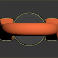 Orange Industrial Lifting Ring Component With Metal Base And Secure Fastening Design 3d model
