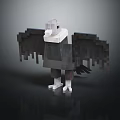 Building Blocks Vulture Sculpture With Pixel Art Design And Detailed Open Wings