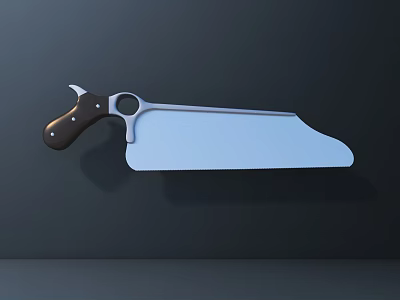 Professional Hardware Hand Saw With Wooden Handle And Sharp Metal Blade 3d model
