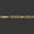 Decorative Stone Wall Model With Brick Texture And U Shaped Gaps On Reflective Surface