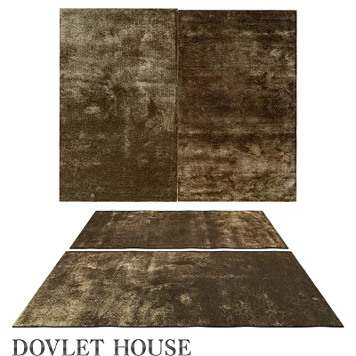 Elegant Vintage Brown Textured Square Carpet for Modern Living Room 3d model