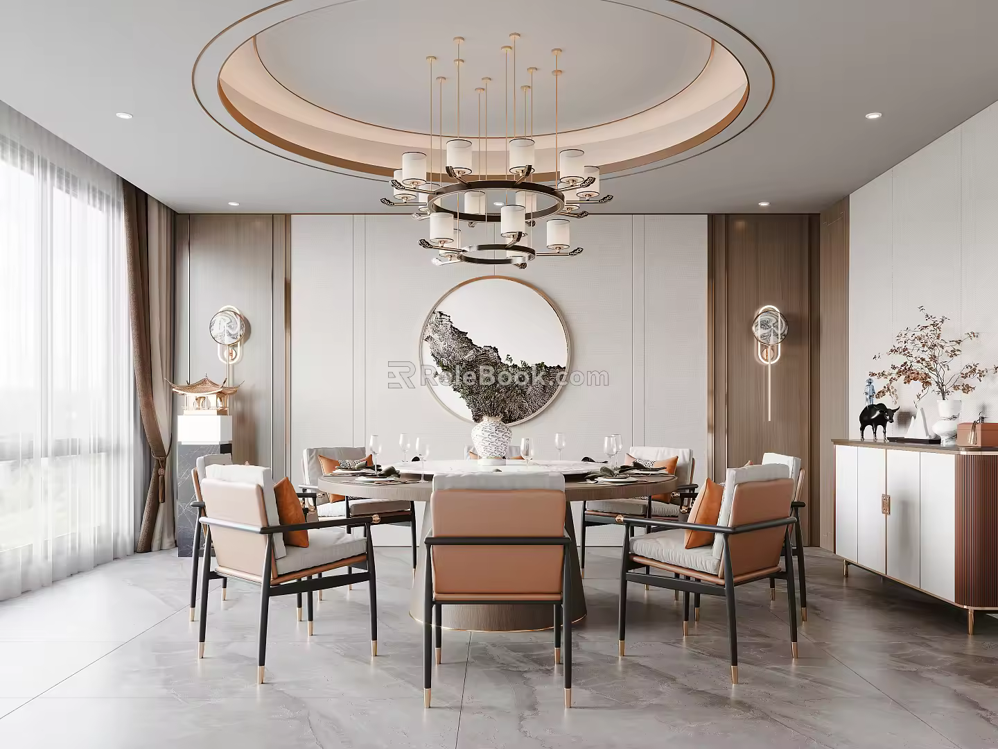 New Chinese-style private room 3d model