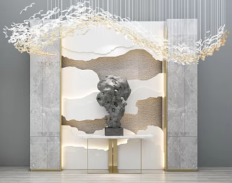 Light luxury background wall 3d model