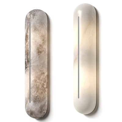 Modern Long Strip Wall Lamps With Natural Stone Texture And Soft Lighting 3d model