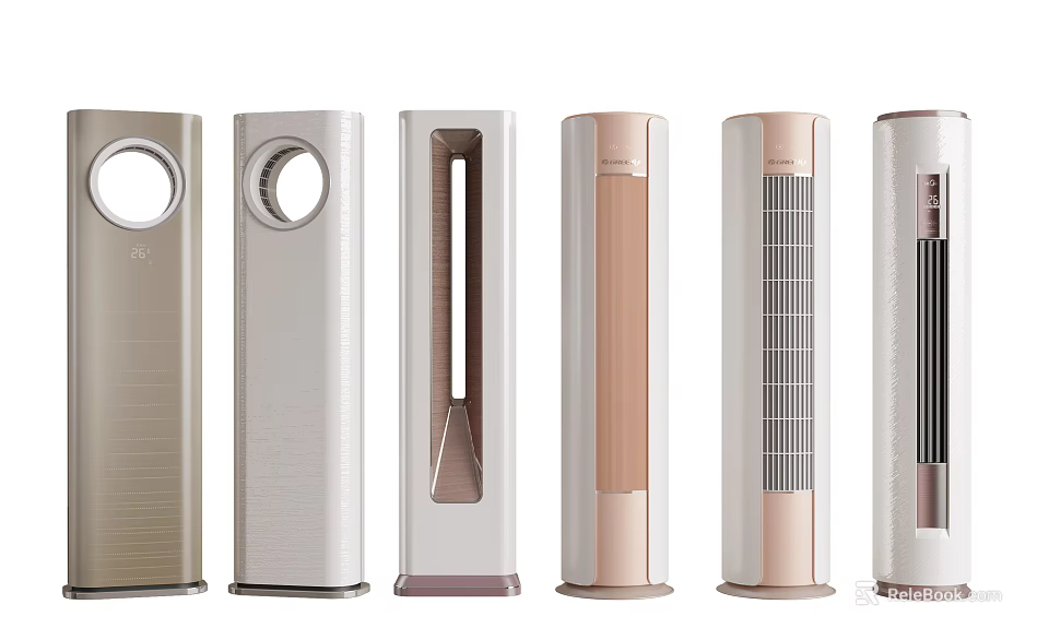 Modern Standing Air Cooler Fan with Various Designs and Multiple Colors 3d model 