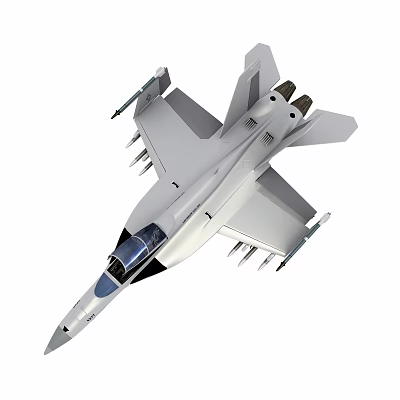 Advanced Military Fighter Jet With Twin Engines Missiles And Gray Cockpit 3d model