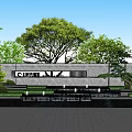 Modern Scenic Feature Wall with Green Trees Shrubs Water Feature and Lighting