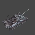Vintage Rusty Military Tank With Detailed Tracks Turret And Metal Components