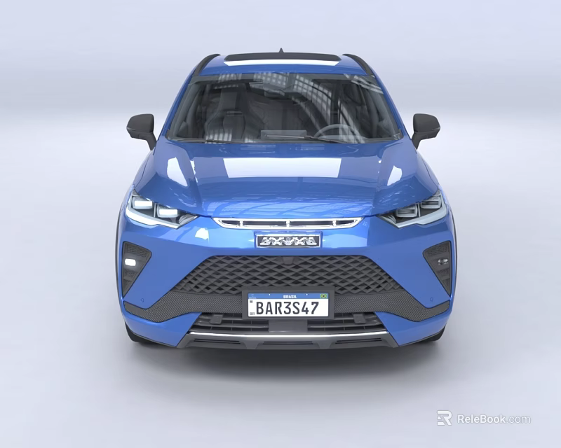 Dongfeng Blue SUV Front View Featuring Modern Sleek Grille And Headlights 3d model 