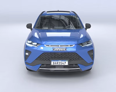 Dongfeng Blue SUV Front View Featuring Modern Sleek Grille And Headlights 3d model