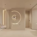 Modern Elegant Entryway Hall Design With Circular Decor Soft Lighting And Minimalist Style