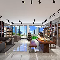 Modern Tobacco and Alcohol Store Interior with Shelves Display Counters and Product Arrangement