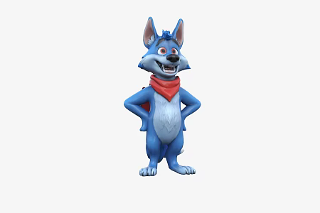Cartoon Wolf 3d model