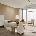 Modern Living Room Interior With Blue Wall Large Screen TV And Beige Sofa