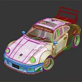 White Rauh-Welt Modified Sports Car With Large Rear Spoiler And Black Wheels