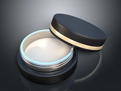 Modern Ceiling Light With Black Cover White Illuminated Surface And Gold Trim 3d model