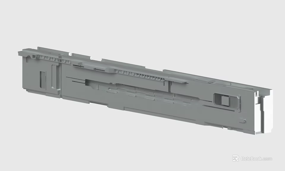 Gray Industrial Mechanical Component Design With Structural Grooves Holes And Surfaces 3d model 