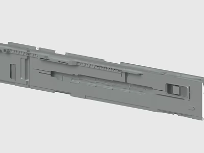 Gray Industrial Mechanical Component Design With Structural Grooves Holes And Surfaces 3d model