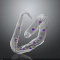 Detailed Transparent Worm Like Creature With Purple And Yellow Spots In