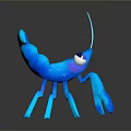 Blue Cartoon Crab Shaped Household Decor Toy With Big Eyes And Claws