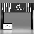 Black and White Striped Display Archway With Lvenusheji Logo Design