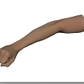 Man Flexed Arms Showing Fists In Different Angles On White Background 3d model