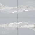 Decorative Perforated Wall Panel With White Wave Pattern In Gray Design