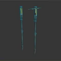 Industrial Metal Drill Rods With Yellow Accents And Pointed Tips