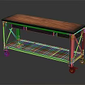 Sturdy Workbench With Metal Frame Wooden Top Drawers Wire Shelf And Wheels