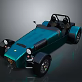 Teal Open Top Vintage Style Two Seater Car With Shiny Body And Stylish Wheels