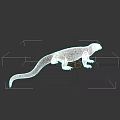 Reptile Lizard With Scaled Body Long Tail And Dark Background