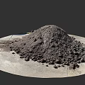 Large Loose Dirt Pile On Concrete Ground With Small Grass Patch 3d model