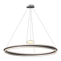 Elegant Modern Circular Chandelier Featuring Central Light and Double Ring Design 3d model