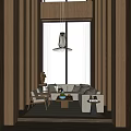 Modern Duplex Living Room With Wooden Screens Tall Windows And Bamboo View