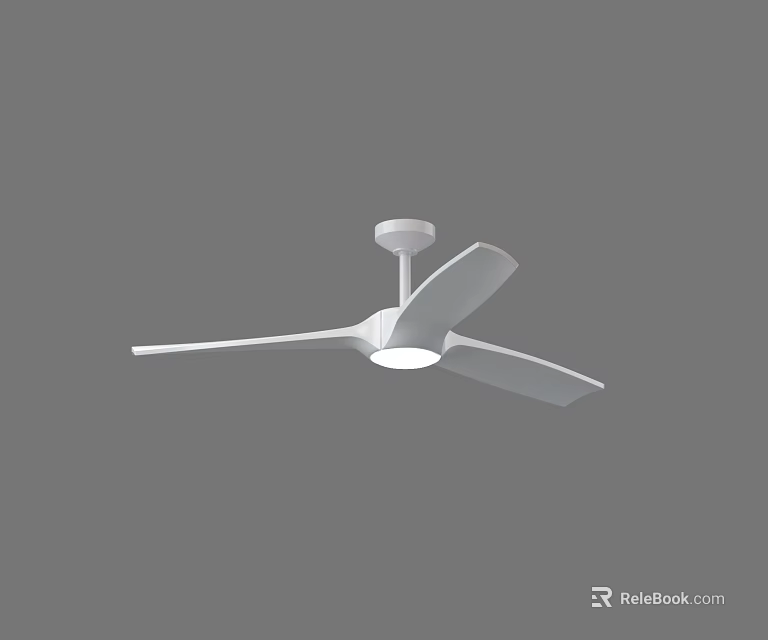 White Ceiling Fan With Modern Design For Home Cooling And Comfort 3d model 