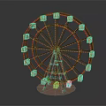 Gorgeous Ferris Wheel Amusement Equipment With Red Gold Frames And Bright Decorative Lights
