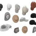 Assorted Hats With Cotton Baseball Caps Straw Wide Brimmed Hats And Neutral Tones