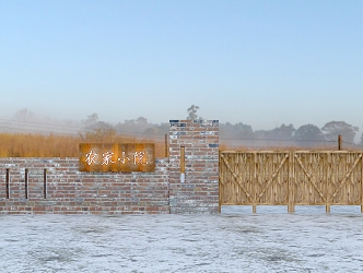 Northeast small courtyard wall courtyard wall village wall winter courtyard wall farmhouse small courtyard wall rural courtyard wall retro village wall brick wall red brick wall 3d model