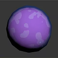Game Fantasy Mushroom Character With Purple Pink Cap Blue Stem And Sad Face Design