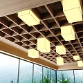 Chinese-style Solid Wood Ceiling Wooden Ceiling 3d model