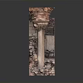 Intricate Stacked Carved Sculpture With Layered Architectural Elements And Stone Base